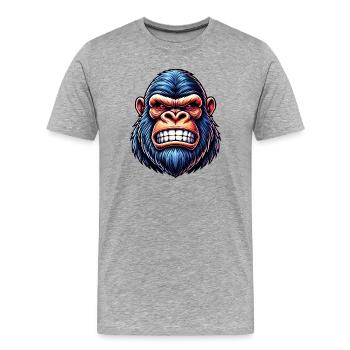 Gorilla - Männer Premium Bio T-Shirt - Grau meliert - Vorne - Damien (186cm)