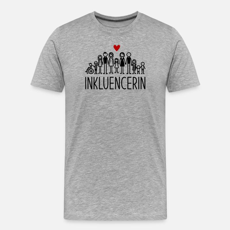 Inkluencerin - Männer Premium Bio T-Shirt - Grau meliert