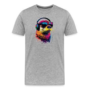 Otter Sea Otter Otter Marten Love Cute Otter - Men's Premium Organic T-Shirt - heather grey - Front - Damien (186cm)