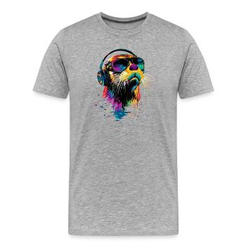 Otter Sea Otter Otter Marten Love Cute Otter - Men's Premium Organic T-Shirt - heather grey - Front - Damien (186cm)