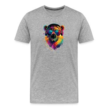 Biber Motiv Biberflüsterer Nagetiere Süßer Biber - Männer Premium Bio T-Shirt - Grau meliert - Vorne - Damien (186cm)