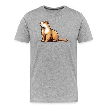 Murmeltier - Männer Premium Bio T-Shirt - Grau meliert - Vorne - Damien (186cm)