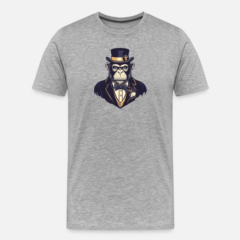 Affen-Scheuklappen - Männer Premium Bio T-Shirt - Grau meliert