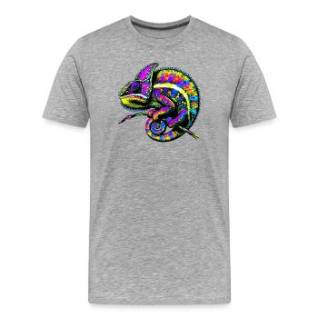 Caméléon - T-shirt bio Premium Homme - gris chiné - Devant - Damien (186cm)