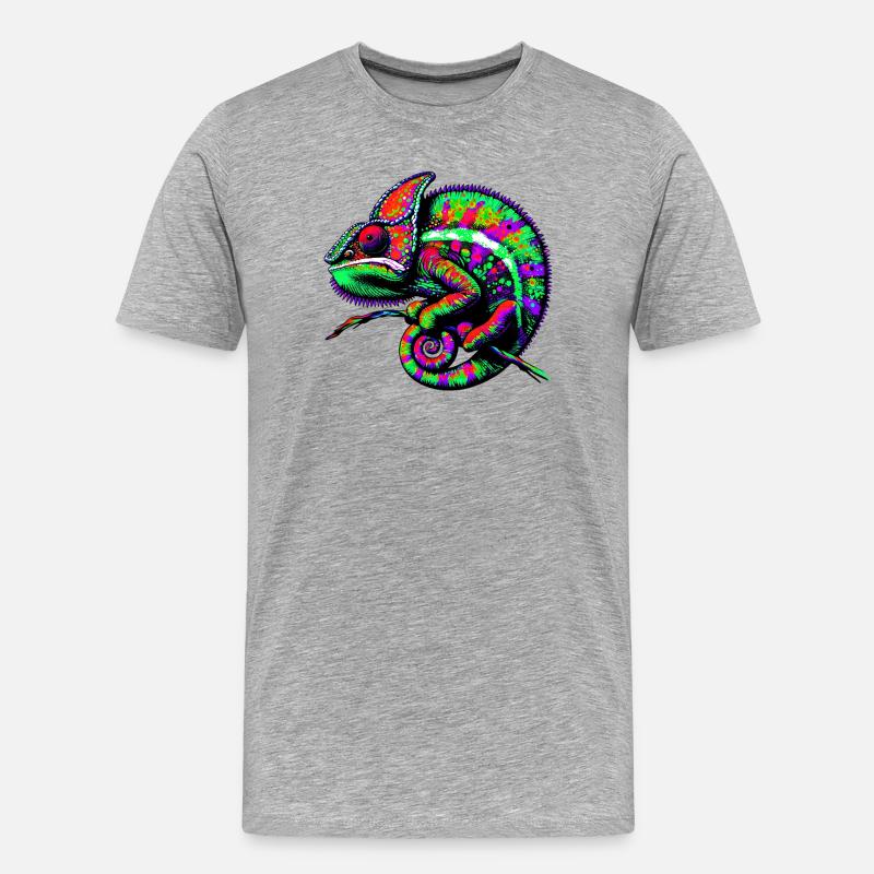 Chamäleon - Männer Premium Bio T-Shirt - Grau meliert