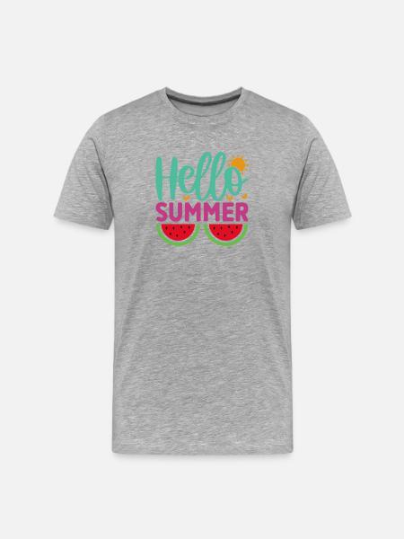 Hello Summer - Men's Premium Organic T-Shirt - heather grey