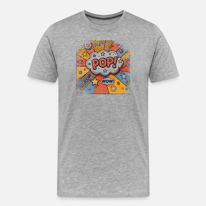 Pop Art | trendy  - Männer Premium Bio T-Shirt - Grau meliert