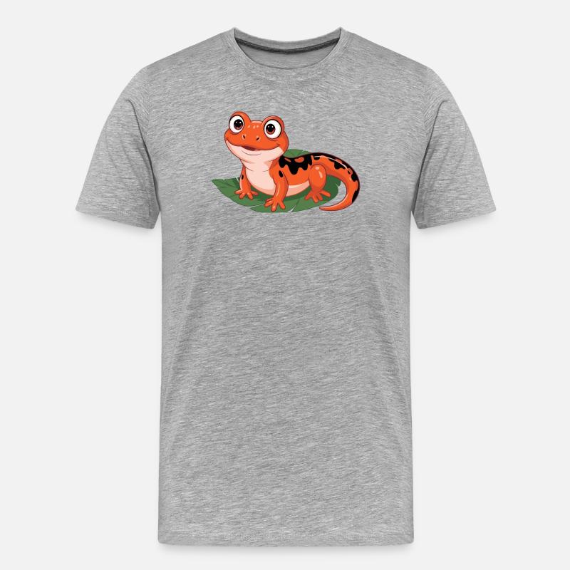 Feuriger Blattsalamander - Männer Premium Bio T-Shirt - Grau meliert