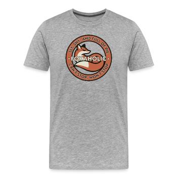 Accro au renard - T-shirt bio Premium Homme - gris chiné - Devant - Damien (186cm)