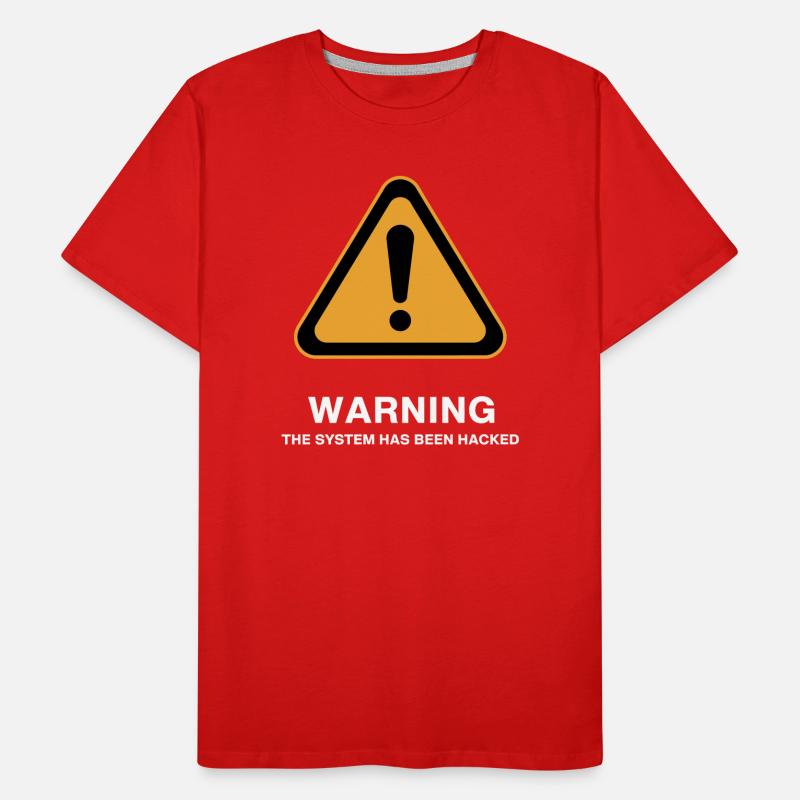 Hacked System Warning Icon Men's Premium Organic T-Shirt