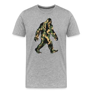 Foulée de Sasquatch de camouflage - T-shirt bio Premium Homme - gris chiné - Devant - Damien (186cm)