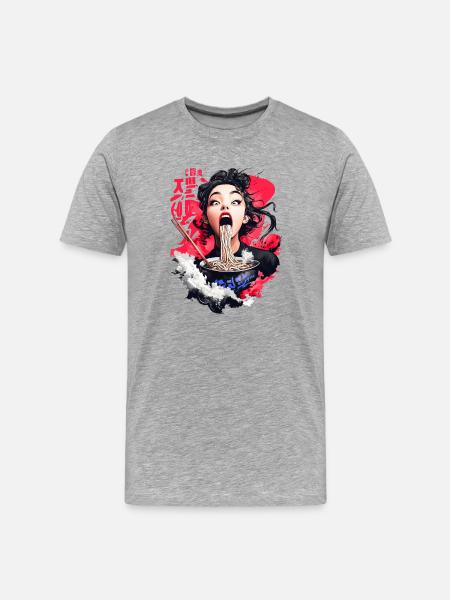Ramen Like - T-shirt bio Premium Homme - gris chiné