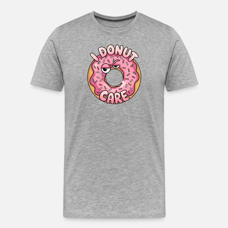 Donut-Pflege - Männer Premium Bio T-Shirt - Grau meliert