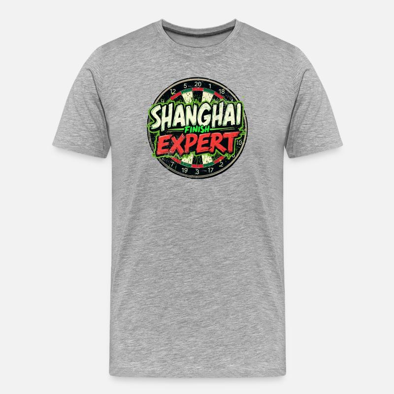 Darts Shanghai Finish Fun - Männer Premium Bio T-Shirt - Grau meliert