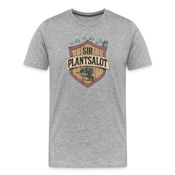 Vintage "SIR PLANTSALOT" Rustikale Männer Gärtner - Männer Premium Bio T-Shirt - Grau meliert - Vorne - Damien (186cm)