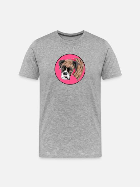 Portrait d’un boxeur - T-shirt bio Premium Homme - gris chiné