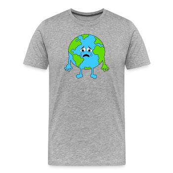 Terre Mélancolique Illustration - T-shirt bio Premium Homme - gris chiné - Devant - Damien (186cm)