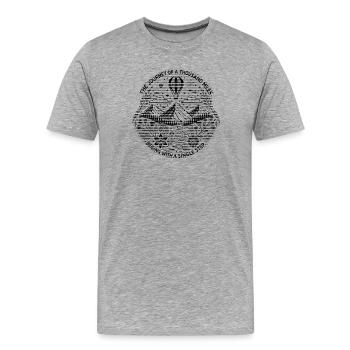 The journey of a thousand miles begins with a step - Men's Premium Organic T-Shirt - heather grey - Front - Damien (186cm)