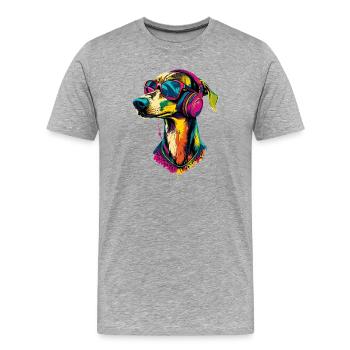 Windhund Hundeliebhaber Jagdhund Liebe Greyhound - Männer Premium Bio T-Shirt - Grau meliert - Vorne - Damien (186cm)