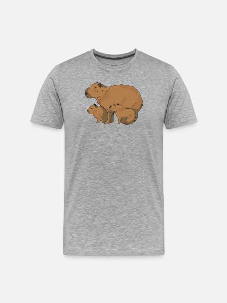 Capybara Family Capybara - Men's Premium Organic T-Shirt - heather grey