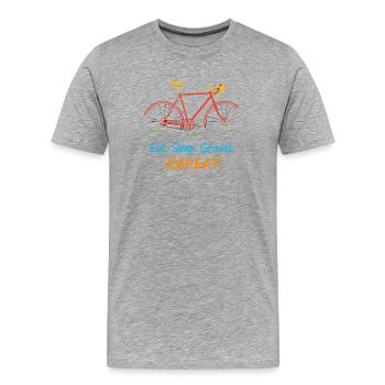 Manger dormir gravier répéter - T-shirt bio Premium Homme - gris chiné - Devant - Damien (186cm)