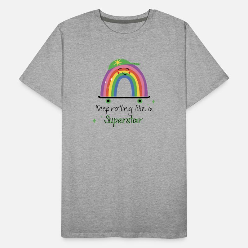 Keep Rolling Like a Superstar - Rainbow Skate Men's Premium Organic T-Shirt
