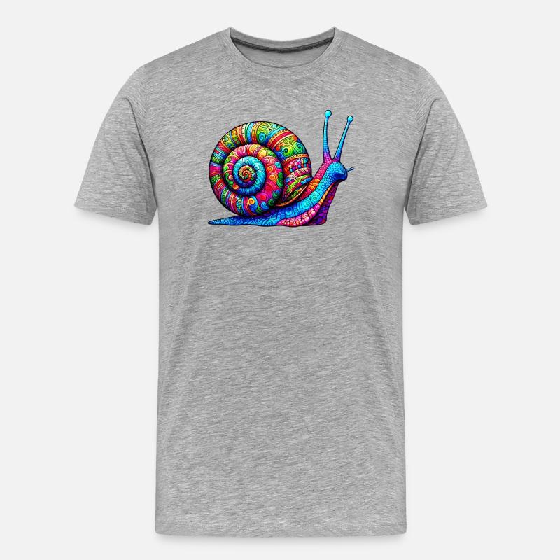 Schnecke - Männer Premium Bio T-Shirt - Grau meliert