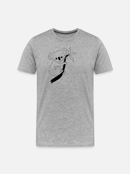 Koala - Graphic in black and white - Men's Premium Organic T-Shirt - heather grey
