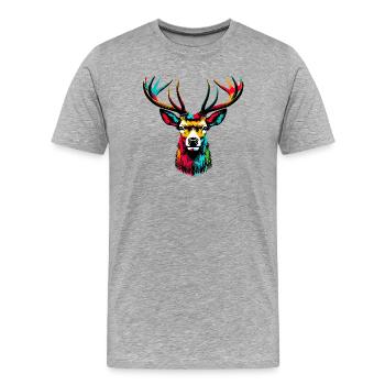 Deer - Men's Premium Organic T-Shirt - heather grey - Front - Damien (186cm)