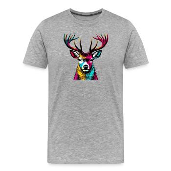 Deer - Men's Premium Organic T-Shirt - heather grey - Front - Damien (186cm)