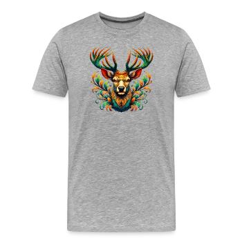 Deer - Men's Premium Organic T-Shirt - heather grey - Front - Damien (186cm)