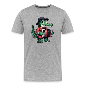 Krokodil Russian auf Russisch Russen Krokodile - Männer Premium Bio T-Shirt - Grau meliert - Vorne - Damien (186cm)