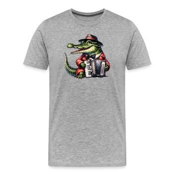 Krokodil Russian auf Russisch Russen Krokodile - Männer Premium Bio T-Shirt - Grau meliert - Vorne - Damien (186cm)