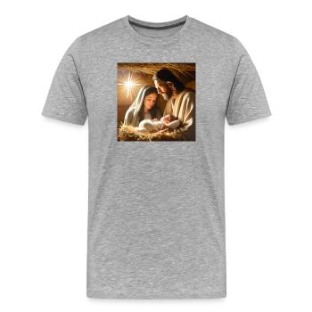 Jesus, Catholic, Jesus Christ - Men's Premium Organic T-Shirt - heather grey - Front - Damien (186cm)