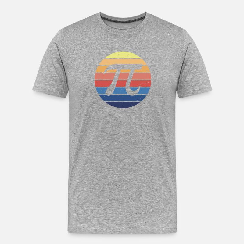 Mathe Pi Retro - Männer Premium Bio T-Shirt - Grau meliert