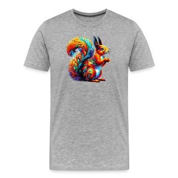 Écureuil - T-shirt bio Premium Homme - gris chiné - Devant - Damien (186cm)