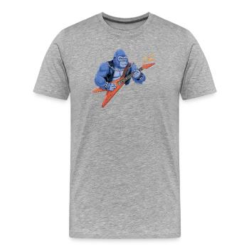 Rockin' Gorilla - Men's Premium Organic T-Shirt - heather grey - Front - Damien (186cm)