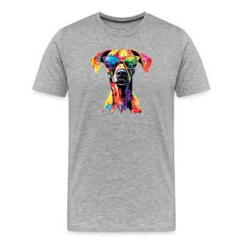 Rhodesian Ridgeback chasse chien chiens Pride Ridgeback - T-shirt bio Premium Homme - gris chiné - Devant - Damien (186cm)