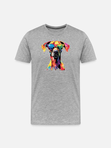 Rhodesian Ridgebackin metsästyskoirakoirat Pride Ridgeback - Miesten premium luomu-t-paita - harmaasävyinen