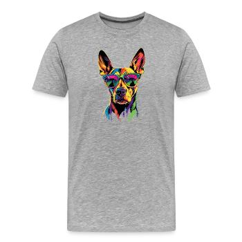 Rhodesian Ridgeback chasse chien chiens Pride Ridgeback - T-shirt bio Premium Homme - gris chiné - Devant - Damien (186cm)