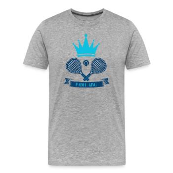 Cool Padel Tennis T-Shirt for Men, Paddle Tennis - Men's Premium Organic T-Shirt - heather grey - Front - Damien (186cm)