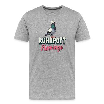 Ruhrgebiet Ruhrpott Flamingo Taube - Männer Premium Bio T-Shirt - Grau meliert - Vorne - Damien (186cm)