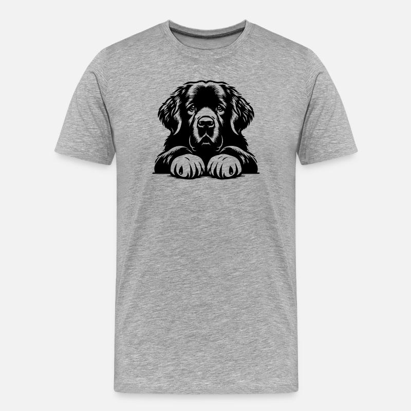 Neufundländer - Männer Premium Bio T-Shirt - Grau meliert