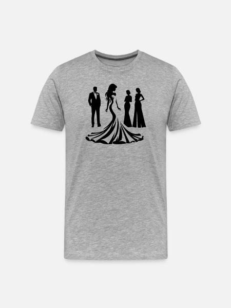 Mariée - T-shirt bio Premium Homme - gris chiné
