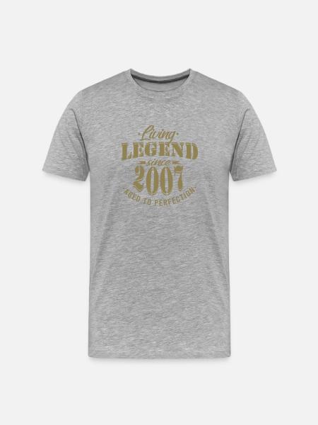 Birthday Legend 2007 Perfection - Men's Premium Organic T-Shirt - heather grey