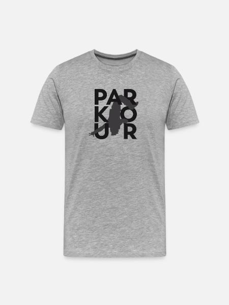 Parkour Backflip foncé - T-shirt bio Premium Homme - gris chiné