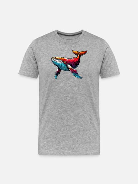 Whale - Men's Premium Organic T-Shirt - heather grey