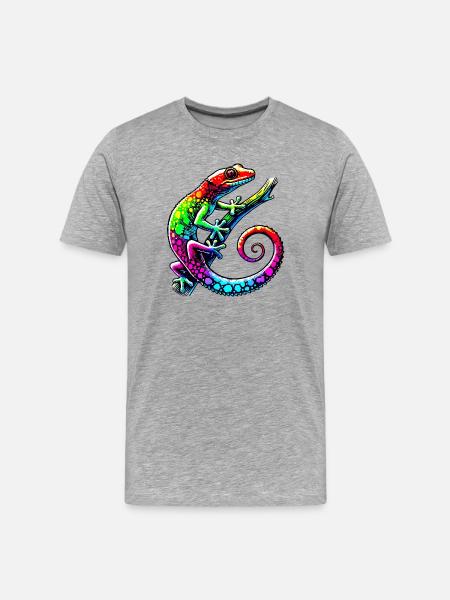 Gecko - Men's Premium Organic T-Shirt - heather grey