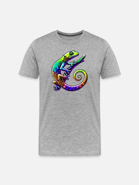Gecko - Men's Premium Organic T-Shirt - heather grey