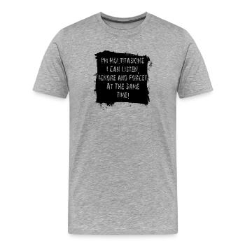 TDAH - T-shirt bio Premium Homme - gris chiné - Devant - Damien (186cm)
